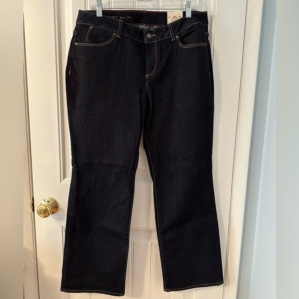 Talbots Curvy Boot Jeans Dark Wash Size 14WP